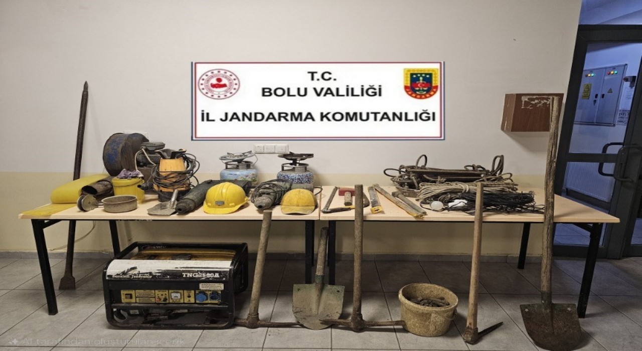 Boluda kaçak kazı yapan 3 kişi suçüstü yakalandı