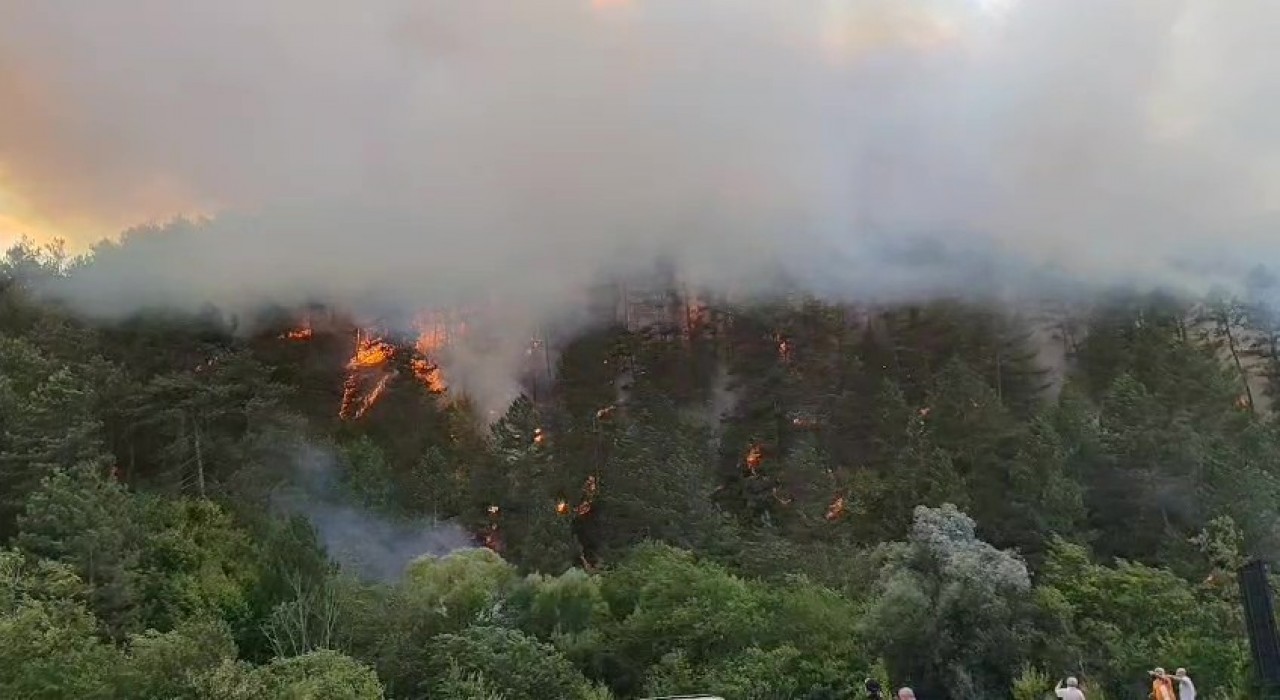Boludaki orman yangını yayılıyor: 7 helikopterle havadan destek