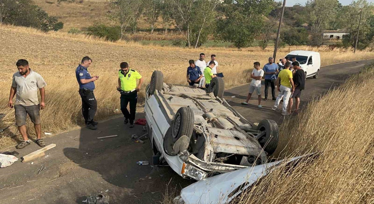 Çorluda otomobil takla attı: 1 yaralı