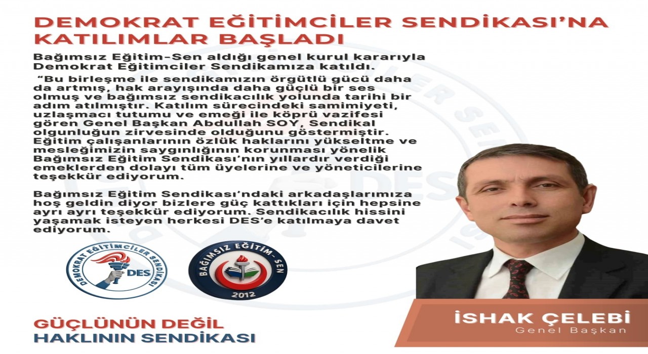 Demokrat Eğitimciler Sendikasına katılımlar başladı