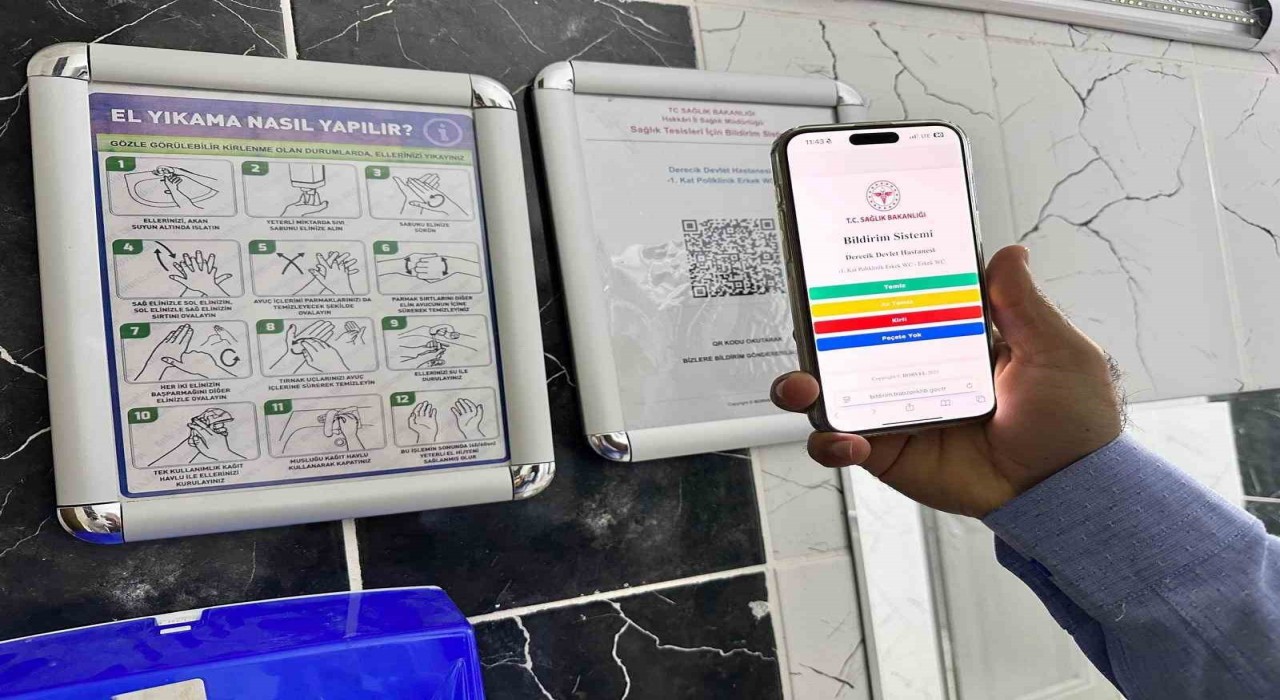 Derecik Devlet Hastanesinde QR kod temizlik uygulaması başladı