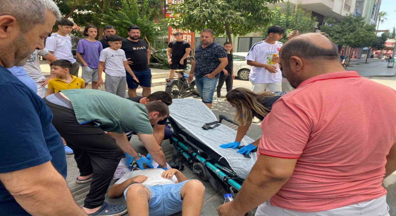 Devrilen elektrikli bisikletin sürücüsü çocuk yaralandı