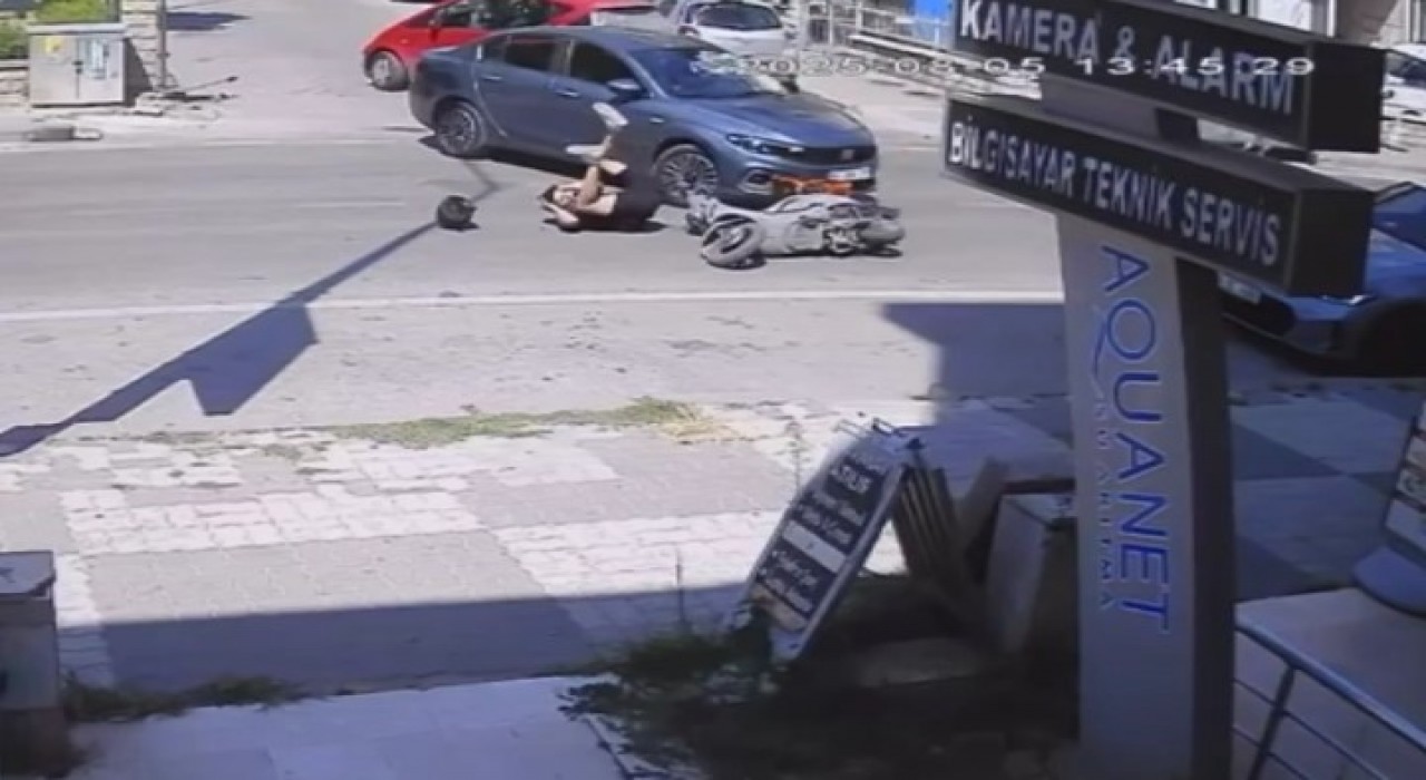 Edirnede trafik kazası kamerada