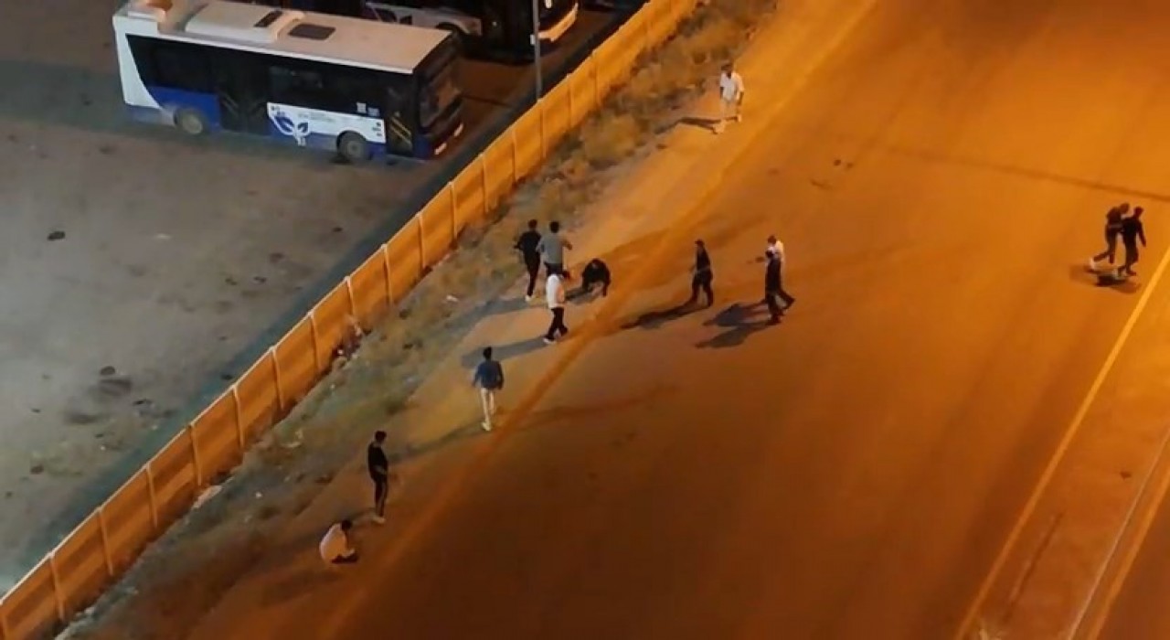 Elazığda iki grubun kavgası dron ile görüntülendi