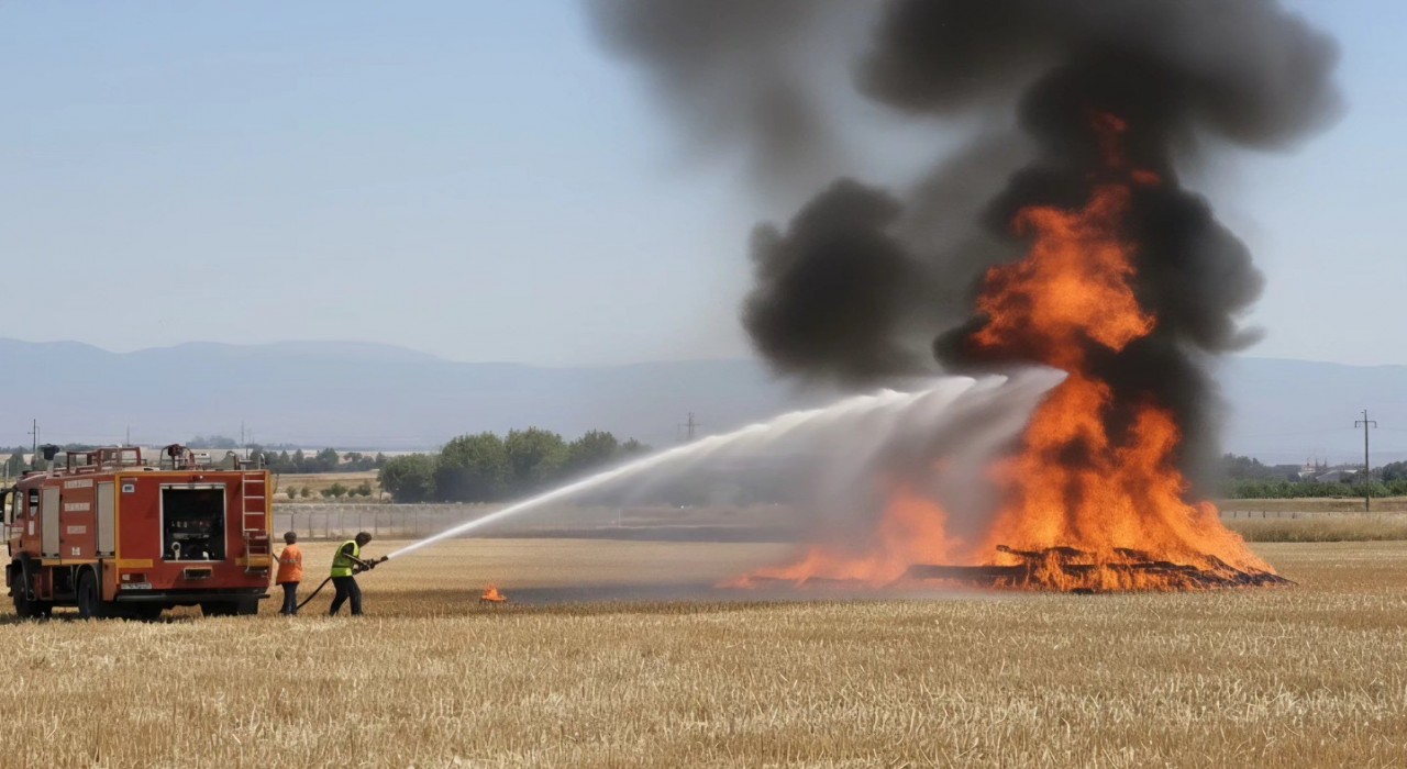 Elazığda tarla yangını