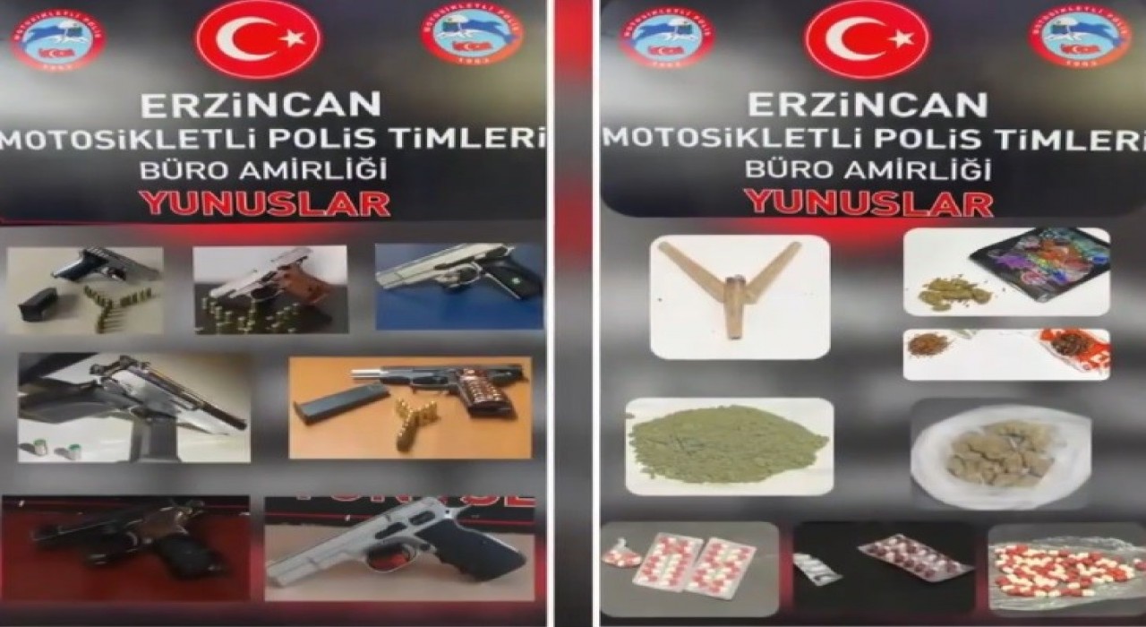 Erzincanda 4 adet ruhsatsız, 3 adet kurusıkı tabanca ele geçirildi
