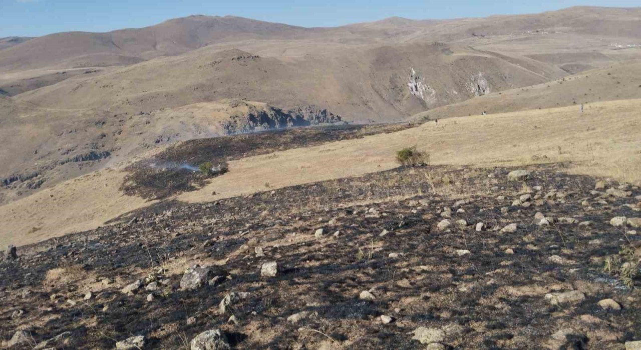 Erzurumda korkutan ot yangını