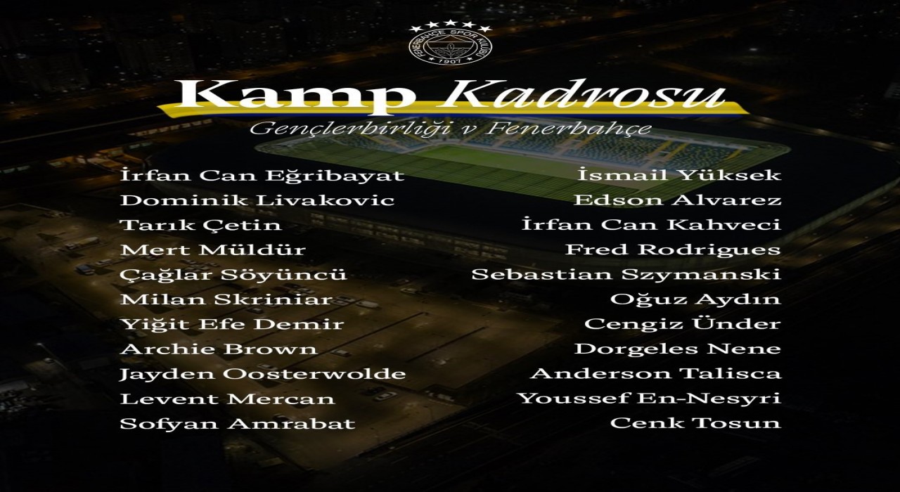 Fenerbahçenin Gençlerbirliği maç kadrosu belli oldu