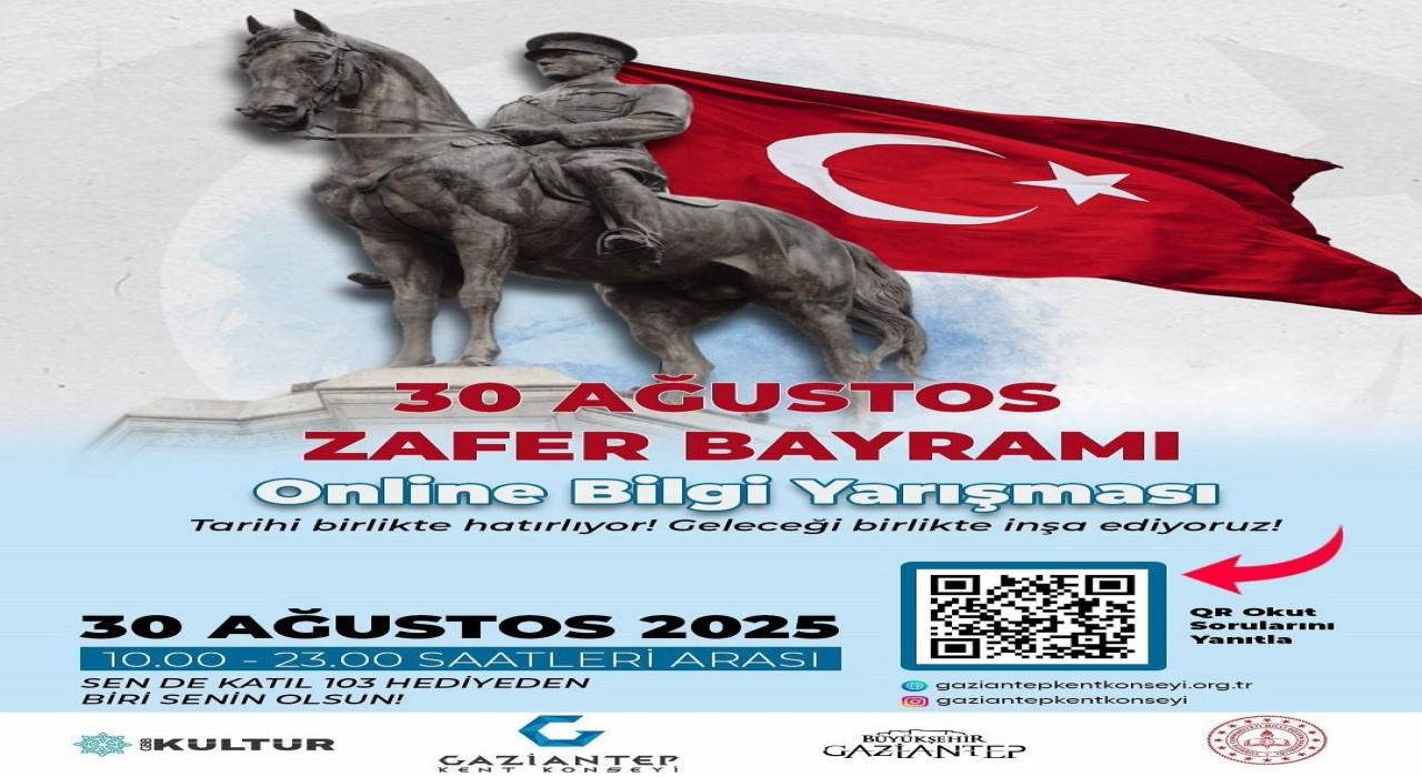 Gaziantepte 30 Ağustos Zafer Bayramına özel online bilgi yarışması