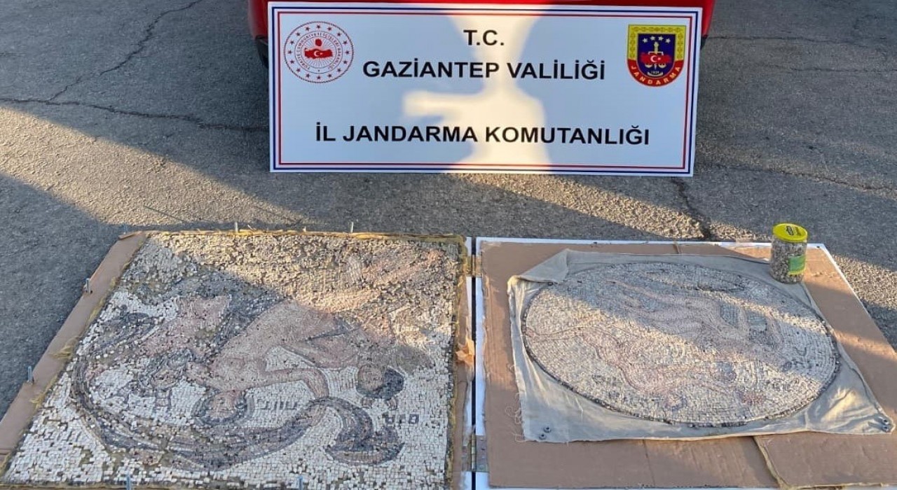 Gaziantepte tarihi mozaik operasyonu: 3 gözaltı