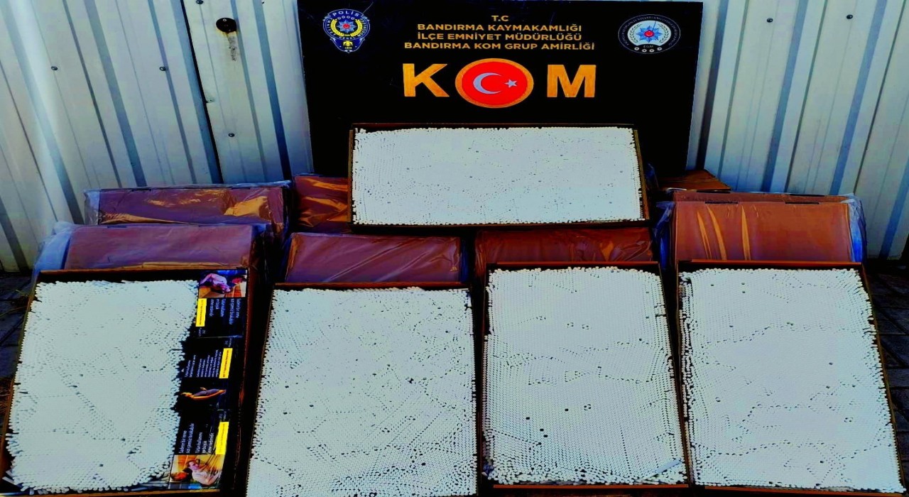 Gönende kaçak makaron operasyonu