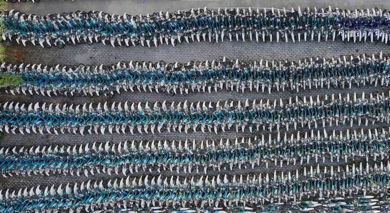 İBBnin bisiklet mezarlığı havadan görüntülendi