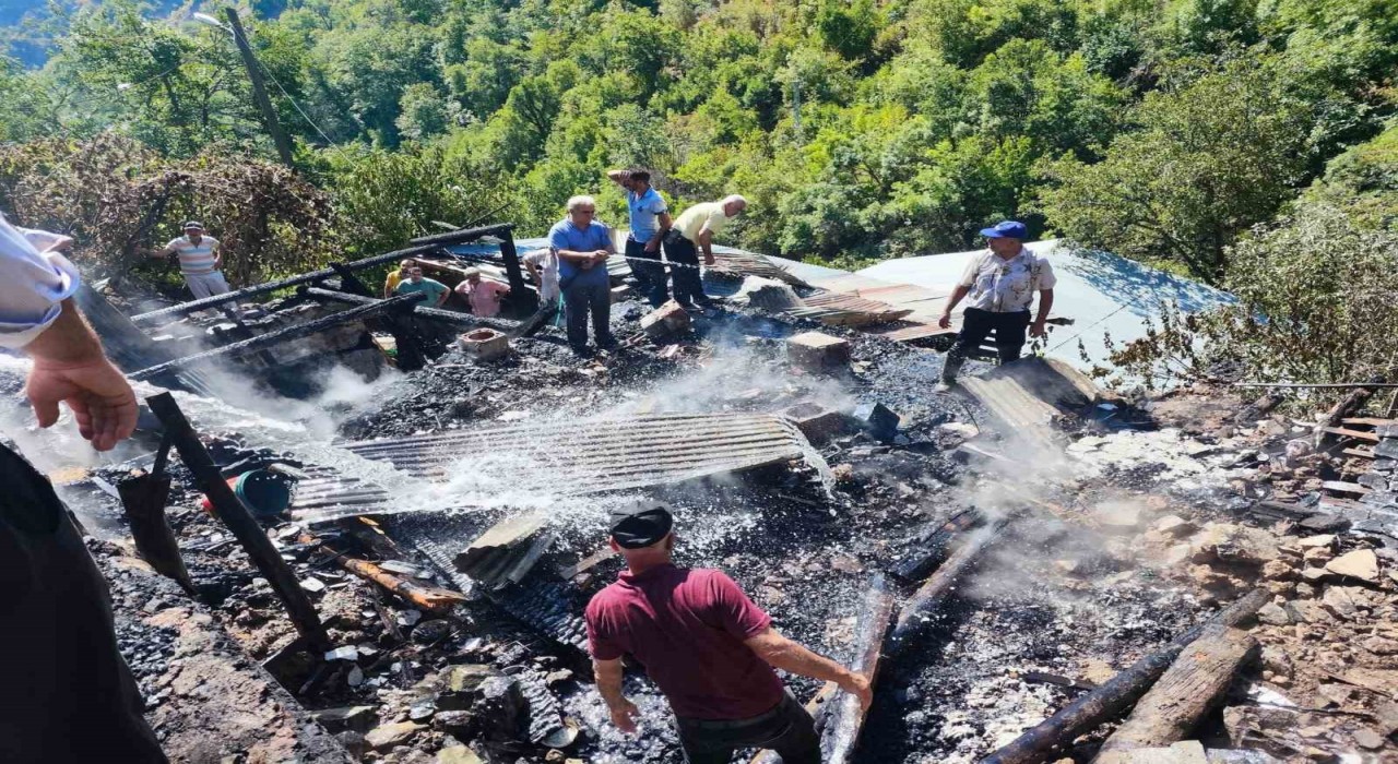 İspir Üzümbagı Köyünde korkutan yangın, 6 ev kullanılamaz hale geldi