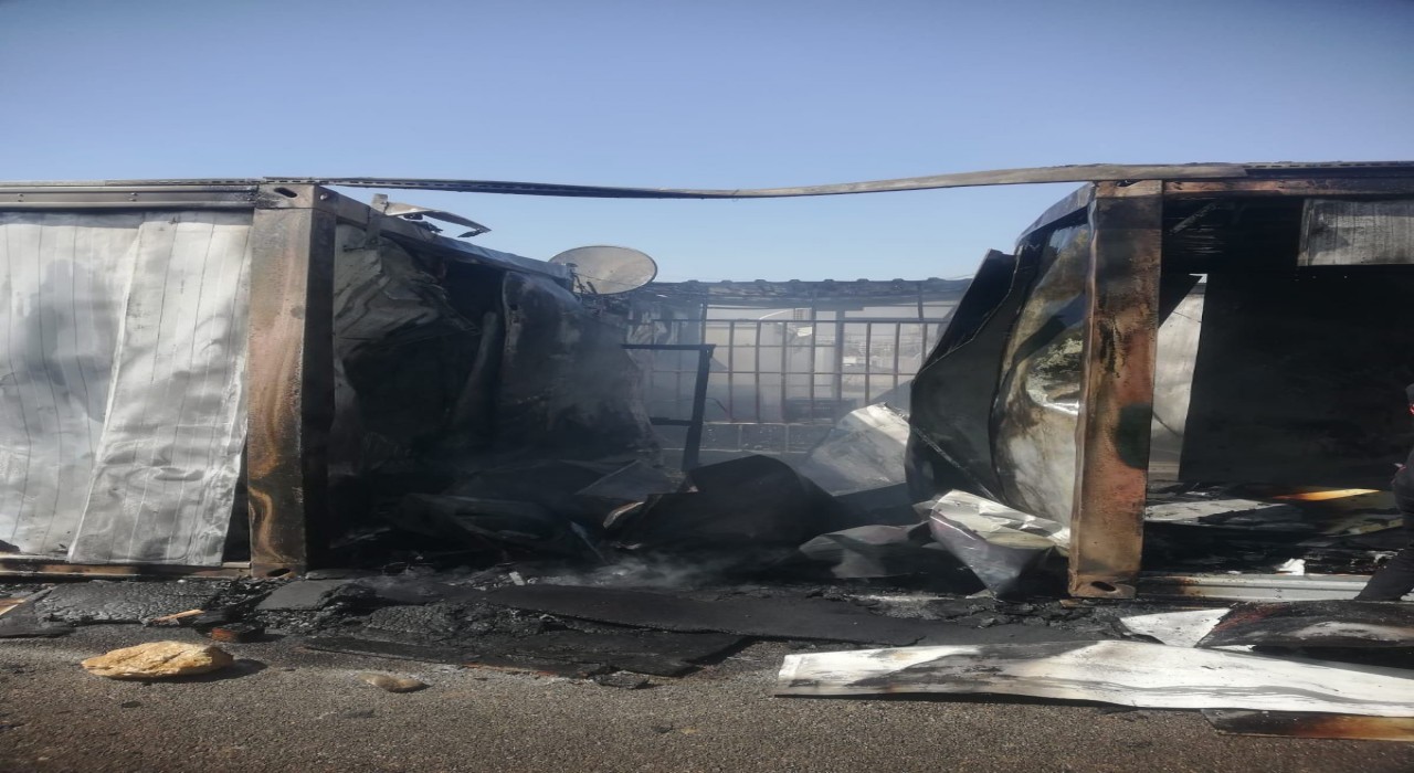 Kahramanmaraşta konteyner kentte yangın