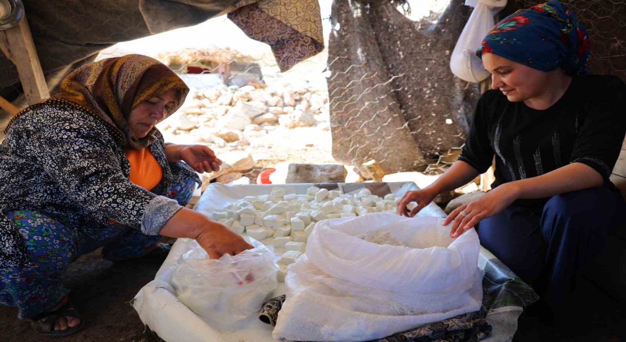 Kahramanmaraşta yaylacıların peynir ve çökelek üretimi sürüyor