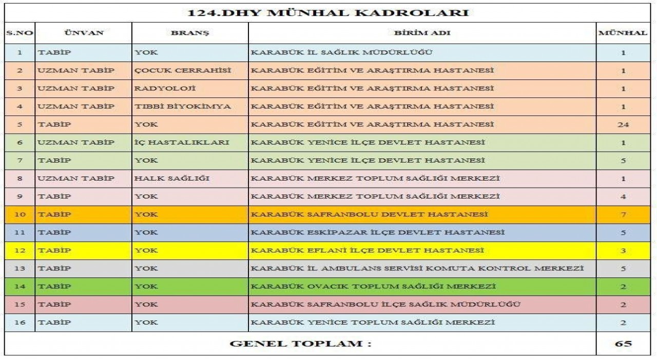 Karabüke 65 yeni hekim ataması yapıldı
