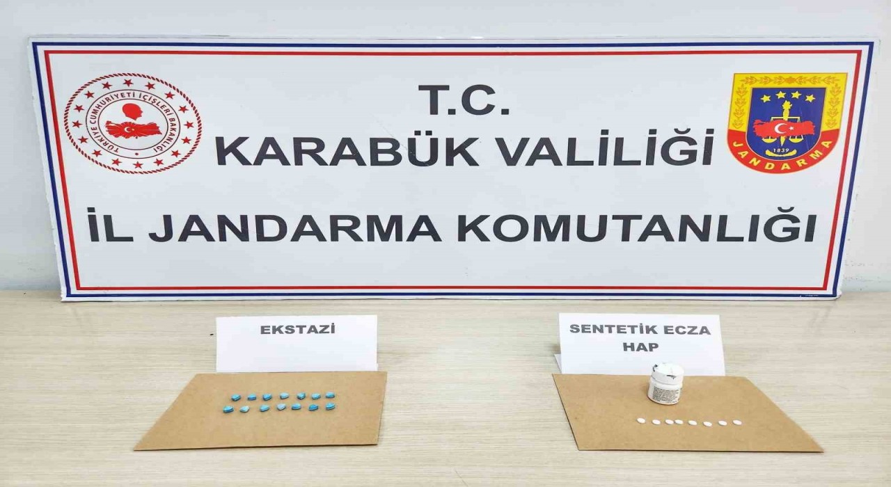 Karabükte 22 adet sentetik hap ele geçirildi