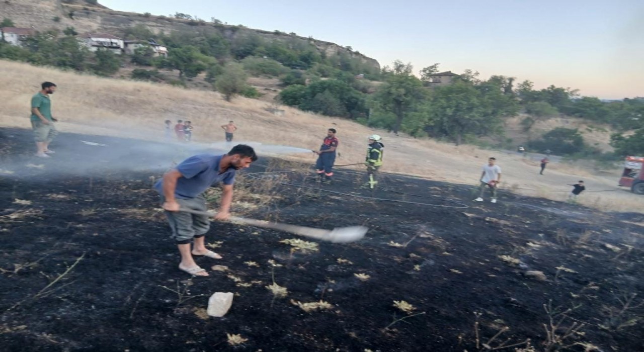 Karabükte otluk alanda yangın