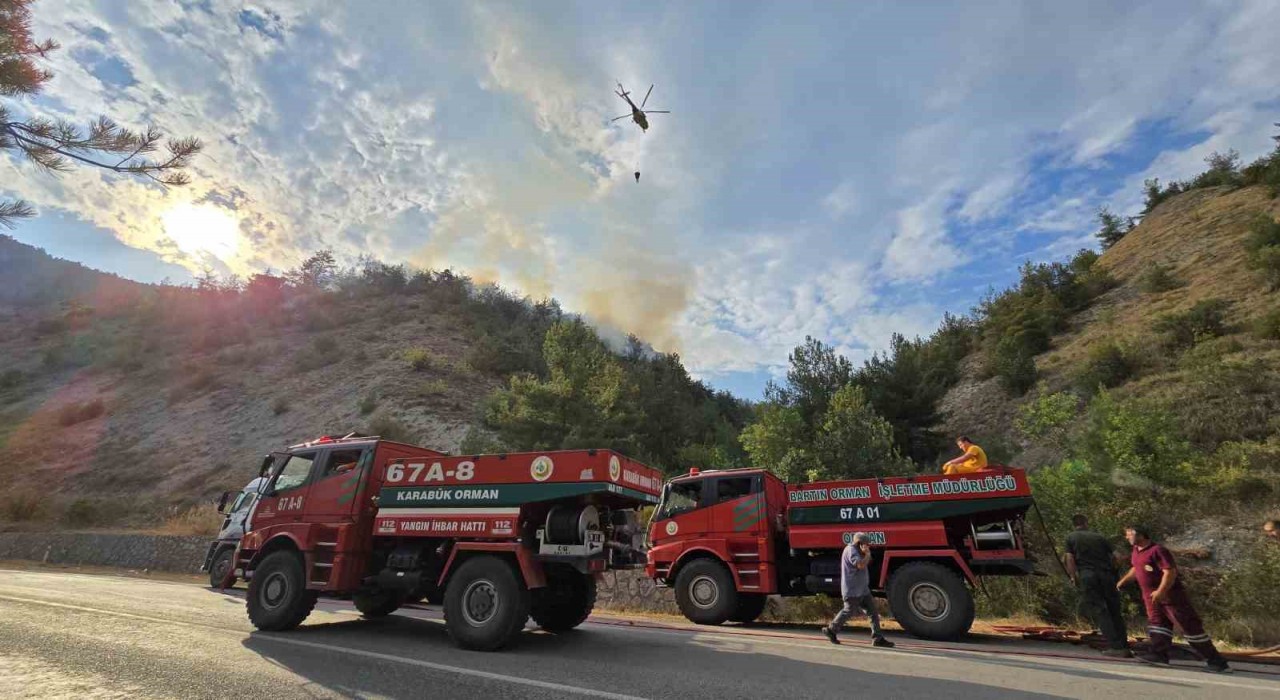 Karabükteki orman yangını 2 saatte kontrol altına alındı