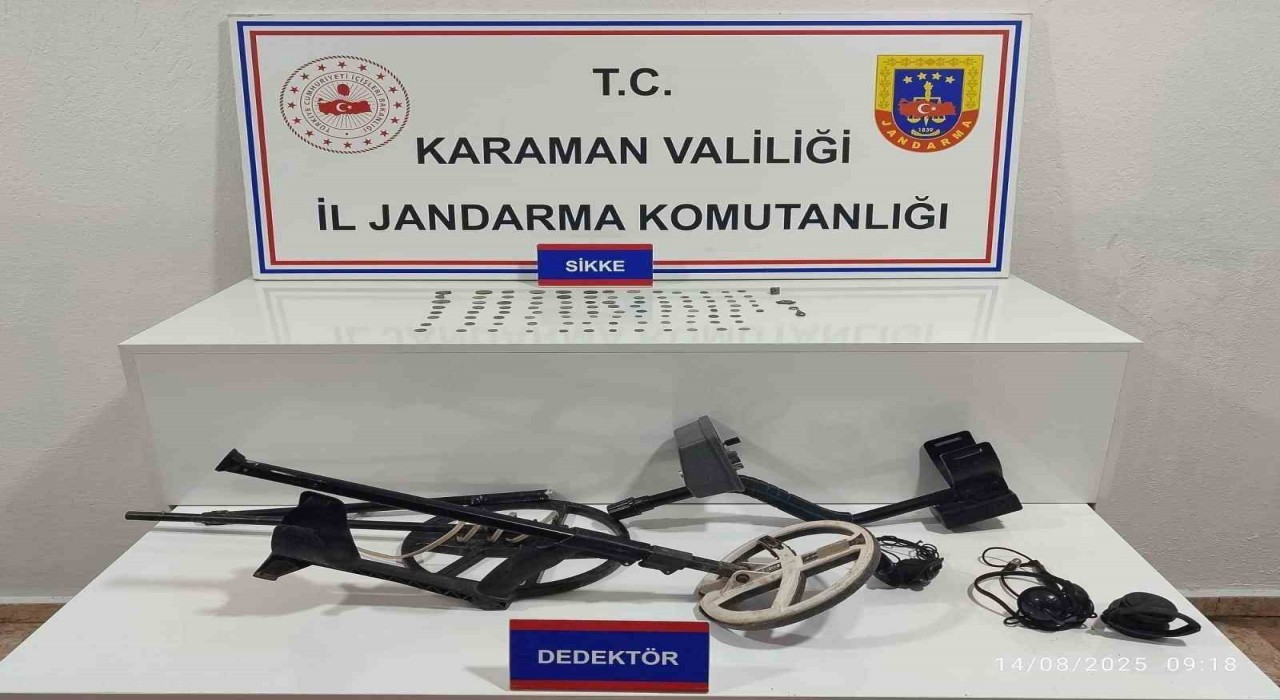 Karamanda uyuşturucu ile tarihi eserler ele geçirildi