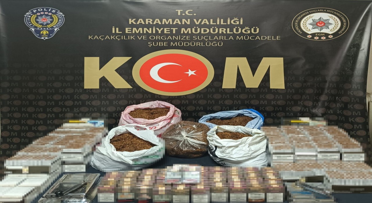 Karamanda uyuşturucu, kaçak tütün ve ruhsatsız silahlar ele geçirildi
