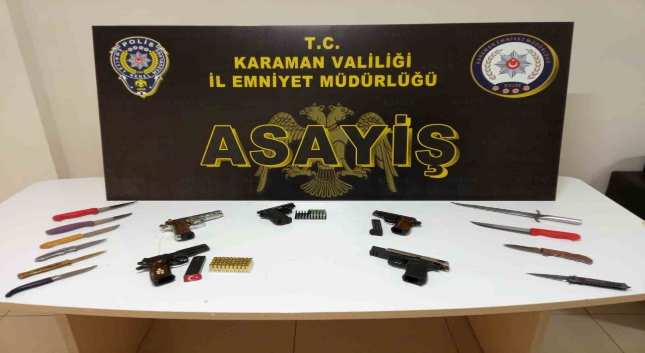 Karamanda uyuşturucu, kaçak tütün ve ruhsatsız silahlar ele geçirildi
