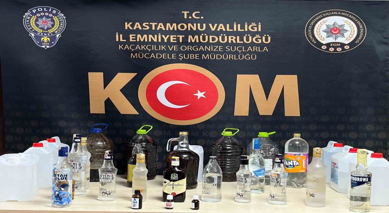 Kastamonuda 58 litre sahte alkol ele geçirildi
