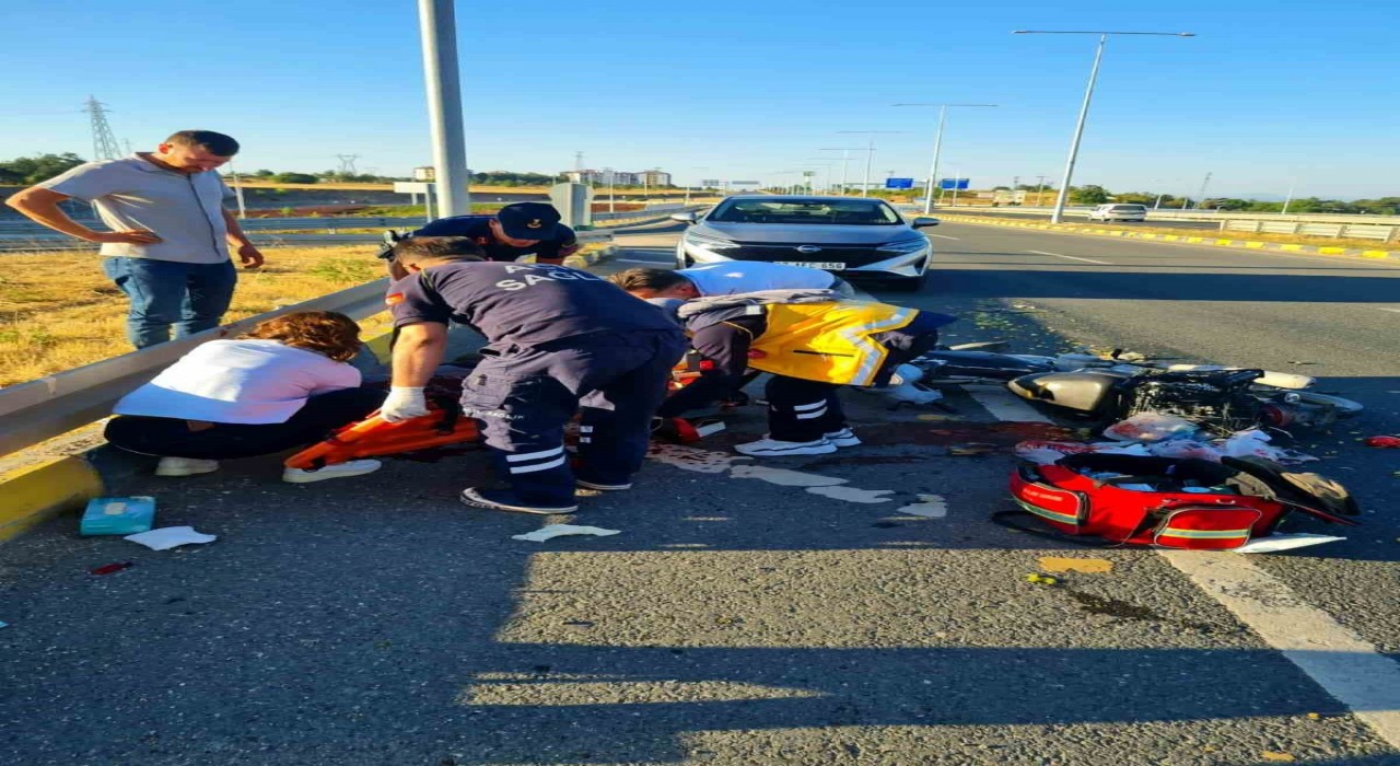 Kastamonuda bariyerlere çarpan motosikletin sürücüsü ağır yaralandı