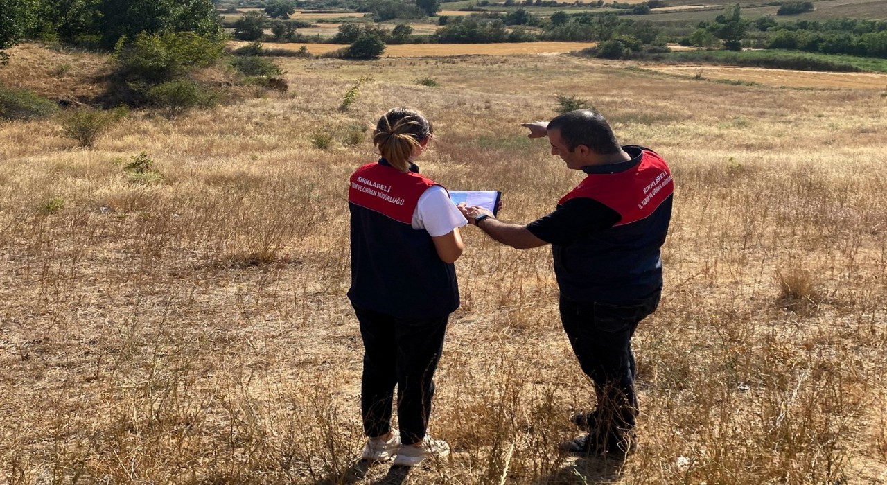 Kırklarelinde işlenmeyen tarım arazileri tespit ediliyor