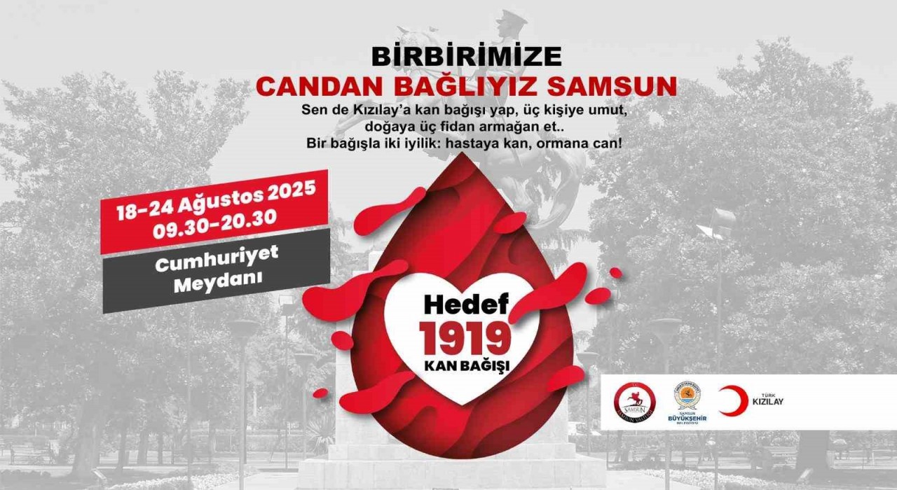 Kızılaydan Samsunda kan bağışı kampanyası: Hedef 1919 ünite