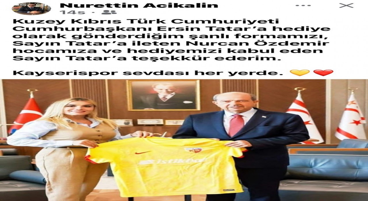 KKTC Cumhurbaşkanı Tatara Kayserispor forması