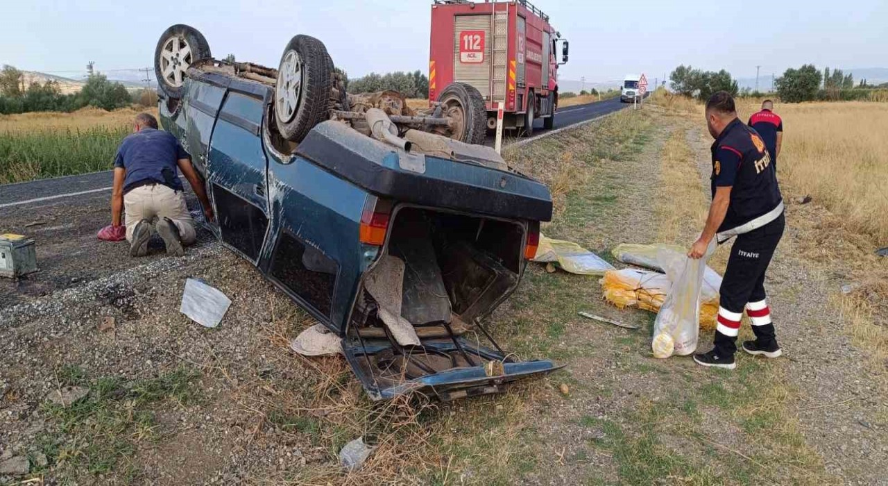 Kontrolden çıkan otomobil takla attı: 1 yaralı