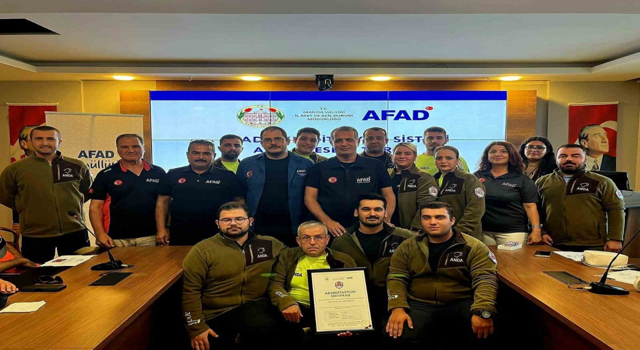 Manisa ANDA Arama Kurtarma Derneği akreditasyon belgesini aldı