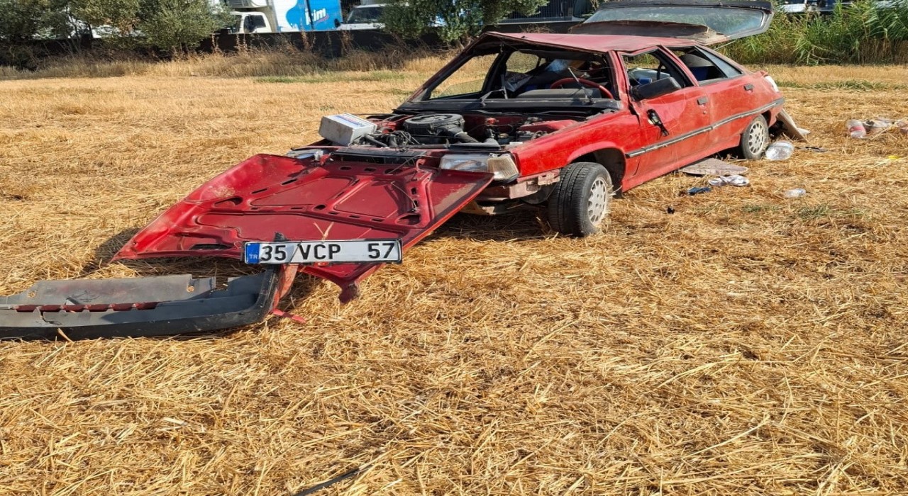 Manisada tarlaya uçan otomobilin sürücüsü hayatını kaybetti