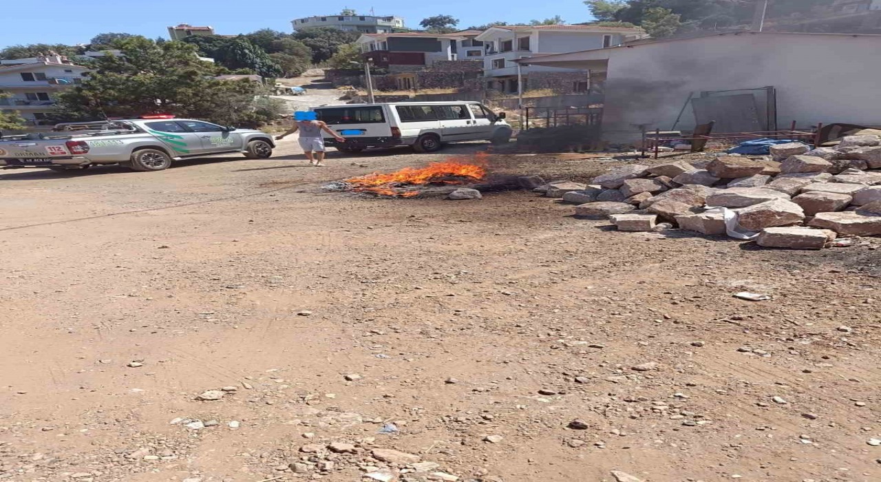 Marmariste ormana yakın alanda temizlik ateşi yakan şahıs gözaltına alındı