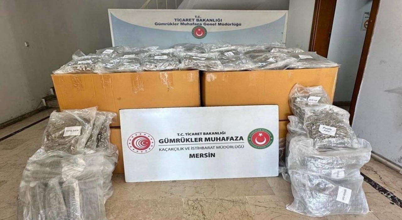 Mersin Limanında 587 kilogram esrar ele geçirildi