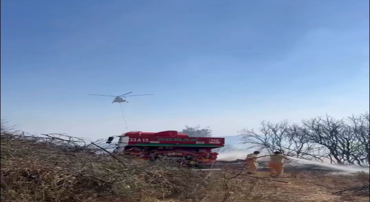 Mersinde orman yangını havadan ve karadan müdahale ile söndürüldü
