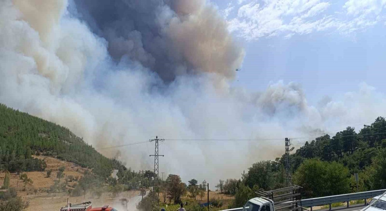 Mersindeki orman yangınında evler tedbiren boşaltılıyor