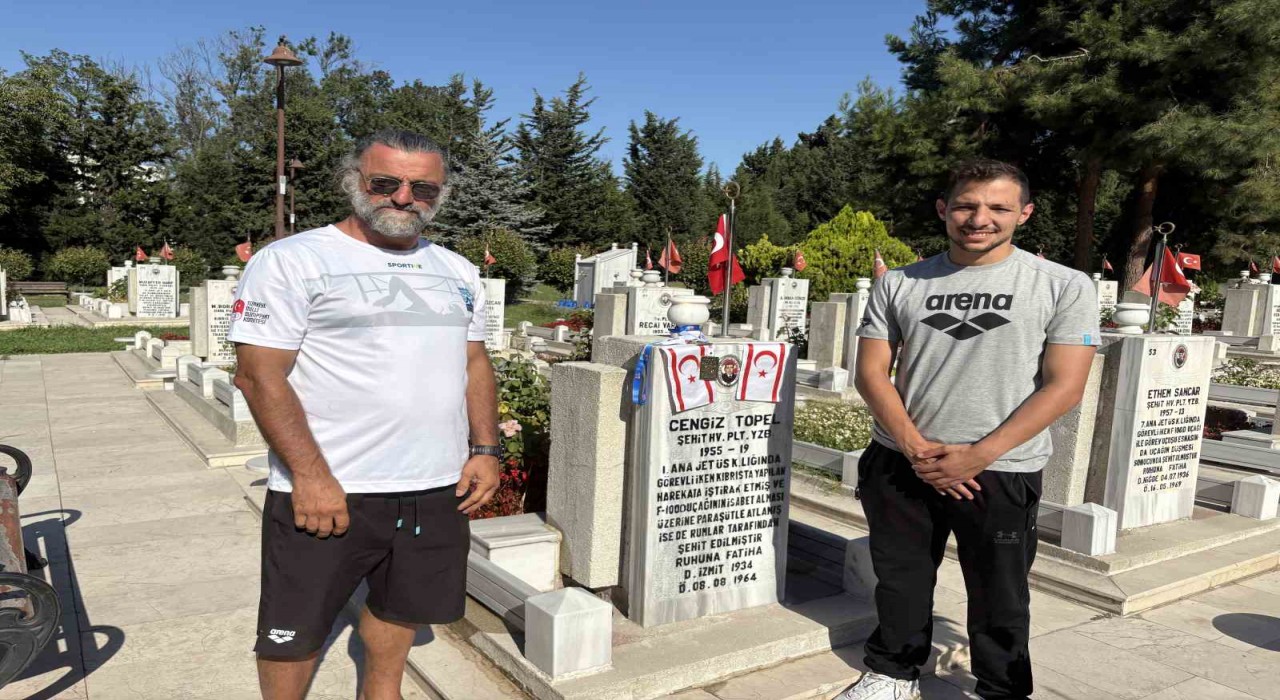 Milli yüzücü Doğukan Ulaç, şampiyonluğunu Şehit Pilot Yüzbaşı Cengiz Topele adadı