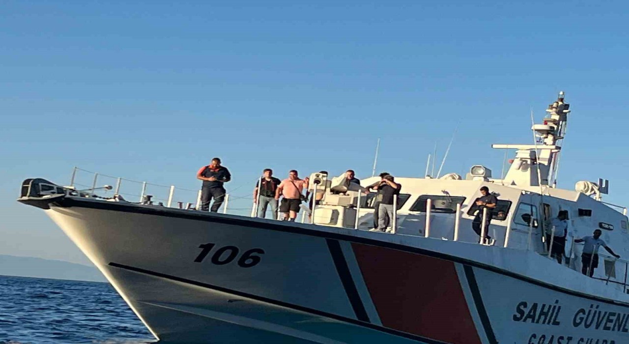 Örende batan teknedeki çocukları Sahil Güvenlik İHAsı tespit etti