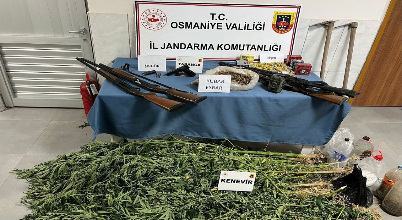 Osmaniye’de Jandarmadan Uyuşturucu ve Silah Operasyonu