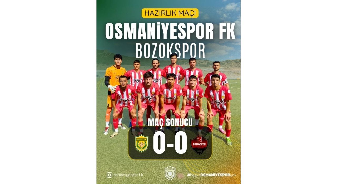 Osmaniyespor FK, Bozokspor ile Hazırlık Maçında Berabere Kaldı
