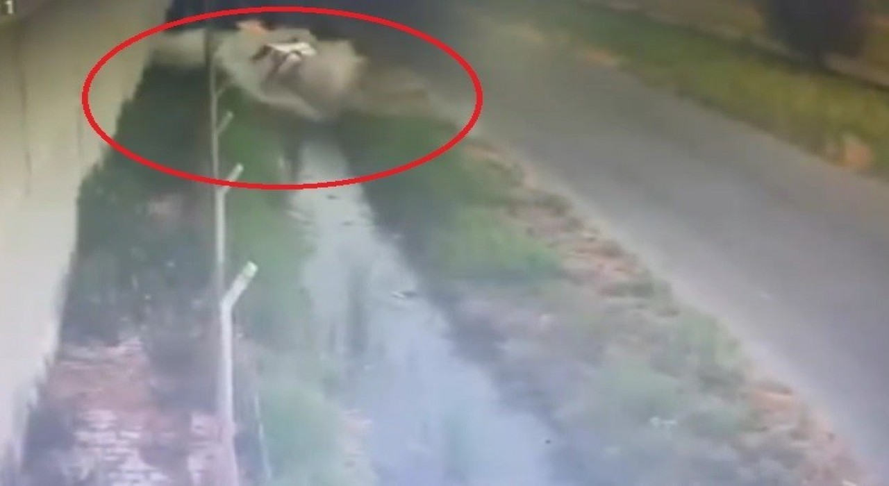 Otomobil sulama kanalına uçtu