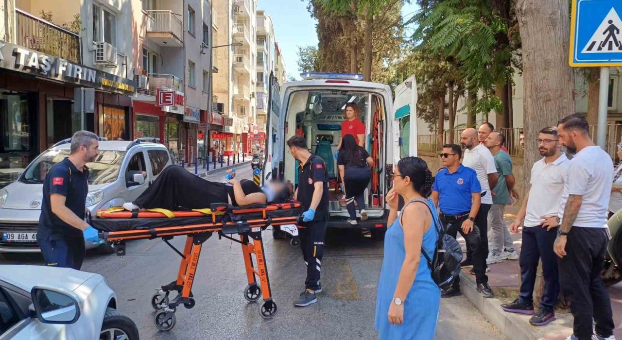 Otomobilin sıkıştırdığı iddia edilen motosiklet sürücüsü yaralandı