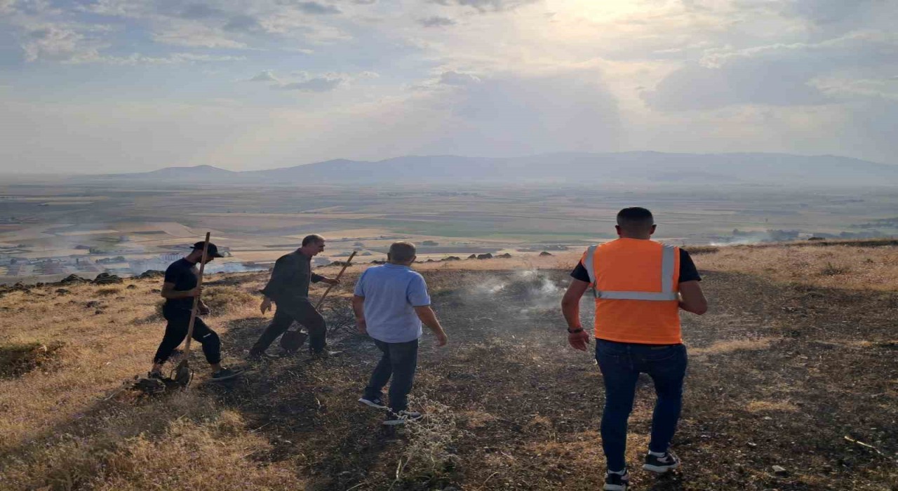 Patnosta dağlık alanda çıkan ot yangını kontrol altına alındı