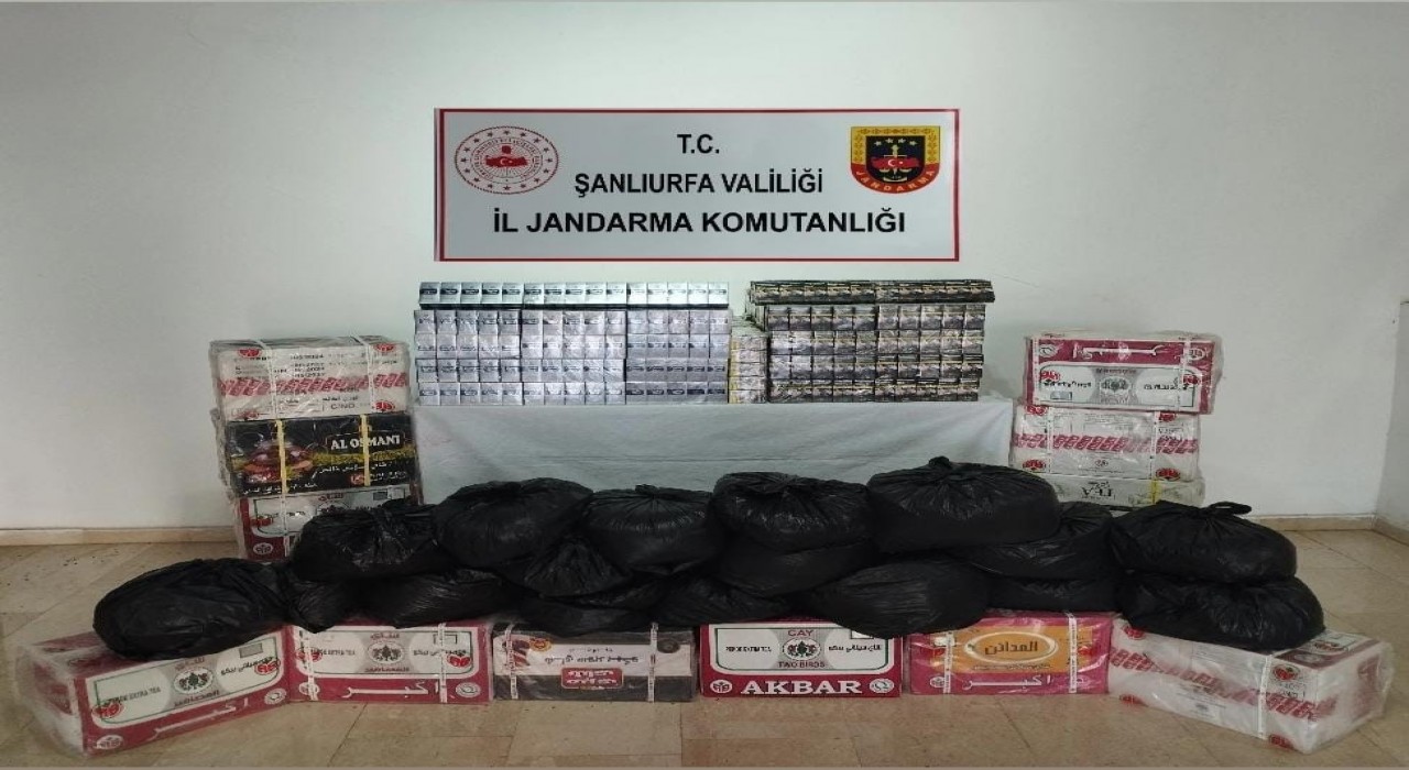 Şanlıurfada kaçak çay ve sigara ele geçirildi