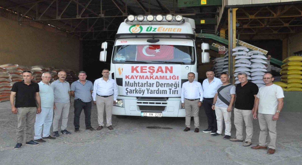 Şarköydeki yangında zarar gören üreticilere yem yardımı