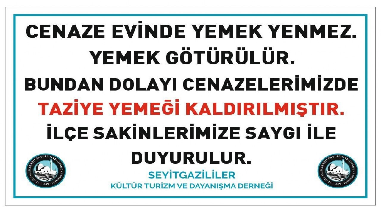 Seyitgazide taziye yemeği kaldırıldı