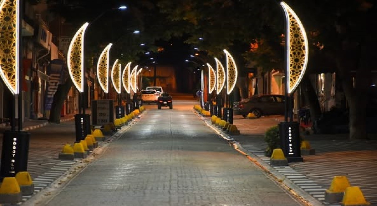 Söğütte caddeler ışıl ışıl oldu