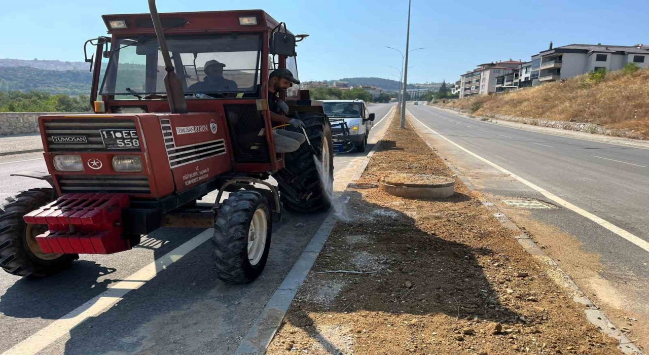Söğütte refüjler ve yeşil alanlar yenileniyor